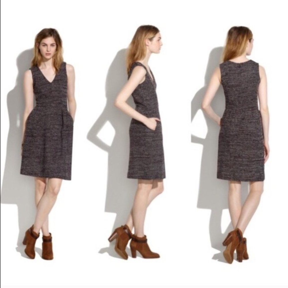 Madewell Terrace Dress Tweed Knit Pockets Small